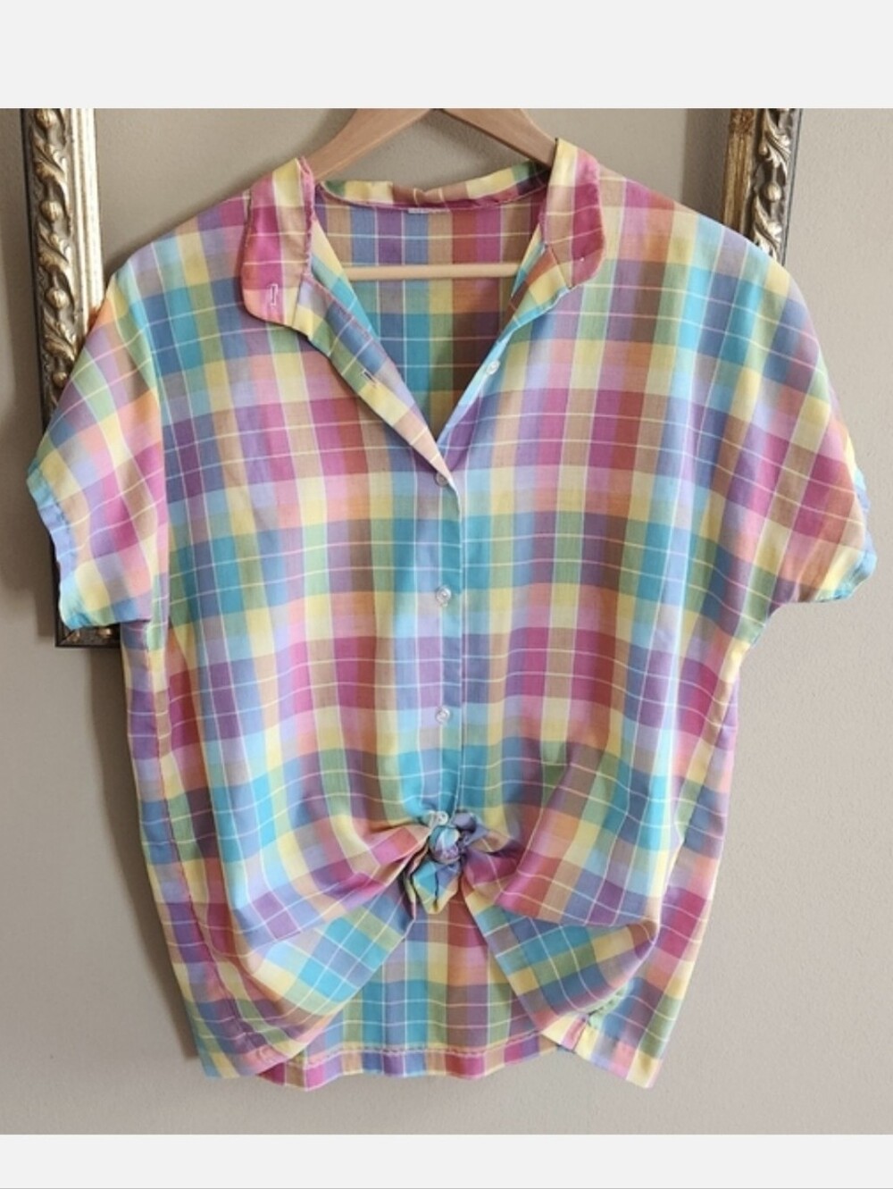 Vintage Colorful Plaid Women's Top